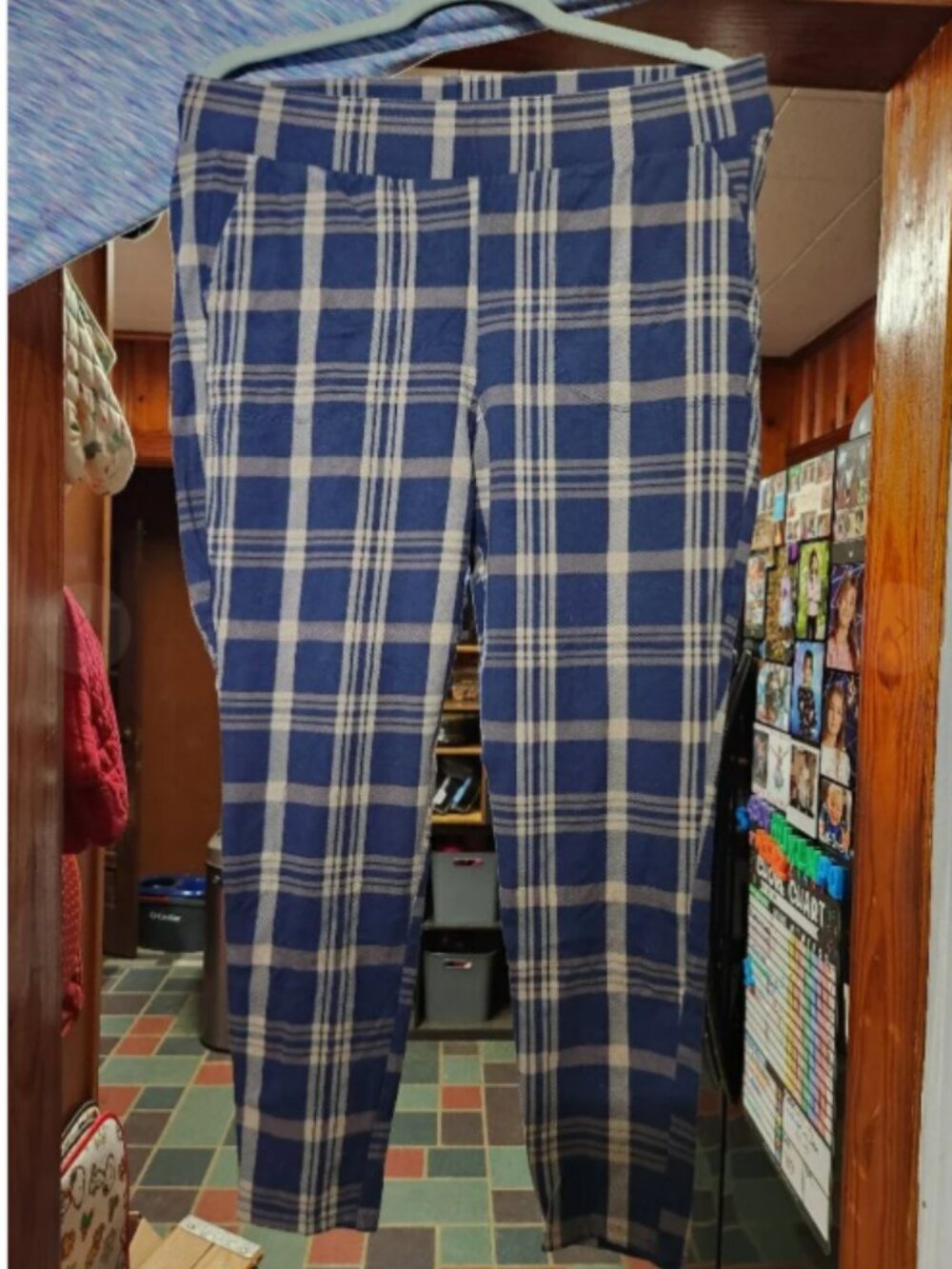 Torrid Navy Plaid Pocket Leggings Size 2 Stretch Leggings Pockets